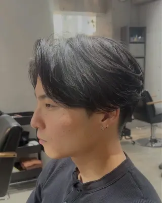 パーマ メンズ 会社で浮かない ビジネスヘア/心斎橋のヘアスタイル