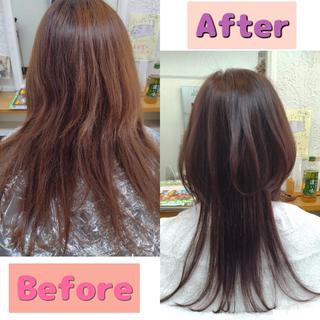 セミロング カラー 森長 咲子のヘアスタイル