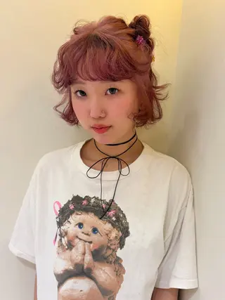 ショート カラー ヘアセット🎀パーマ Tsubasaのヘアスタイル