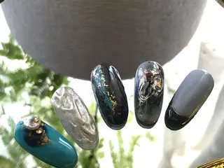 ロング Blowe ニュアンスのネイルデザイン