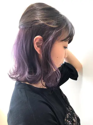 ミディアム カラー 🌈ぷる艶カラー🌈 髪質改善👑柳沼尚貴のヘアスタイル