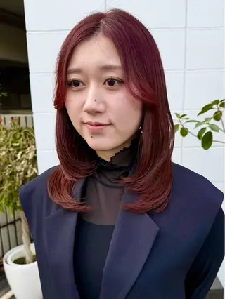 ミディアム yukii 八事大石 明葉のヘアスタイル