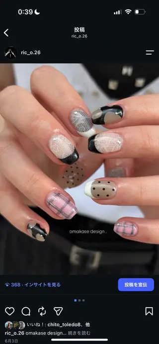 ネイル 𝗿𝗶𝗰𝗼 ˎˊ˗のネイルデザイン