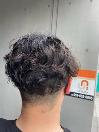 ショート パーマ メンズ 💜推しインナー カラー/菊池柊真💜のヘアスタイル