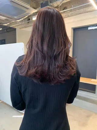 ミディアム カラー 透明感カラー✂︎ /縮毛矯正/YUKAのヘアスタイル
