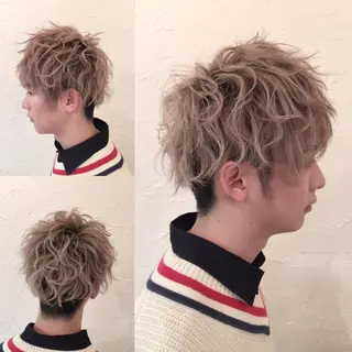 ショート ミディアム セミロング ロング カラー メンズ 👑圧倒的カラー👑 佐々木祐希のヘアスタイル
