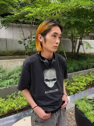 ミディアム カラー メンズ 難波 晃助のヘアスタイル