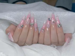 ロング カラー 波 なみのネイルデザイン