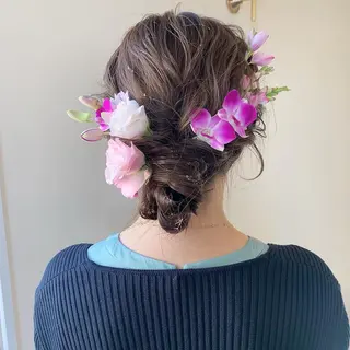 セミロング ヘアアレンジ 本間 結衣のヘアスタイル