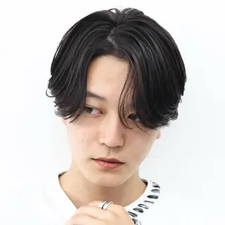 ショート カラー パーマ メンズ 🔥メンズ極🔥韓国 シャドウ/波巻き柿崎のヘアスタイル