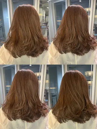 ミディアム カラー 艶ハイトーン🔆 ️️️安座間 希のヘアスタイル