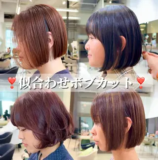ショート カラー まとまるボブ/縮毛矯 生🌿あおい✨のヘアスタイル