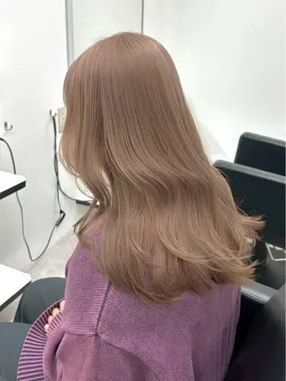 セミロング カラー 透明カラー✨ ブラウンカラーひなたのヘアスタイル