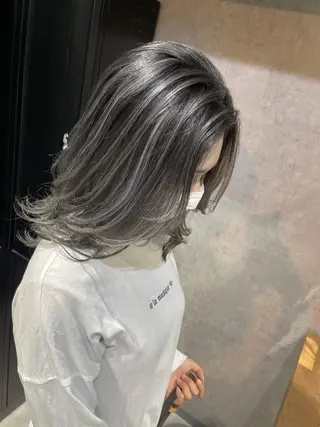 ミディアム カラー ヘアアレンジ 松井那津子 /ハイライトブリーチのヘアスタイル