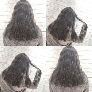 セミロング パーマ カラー 大場 友稀のヘアスタイル