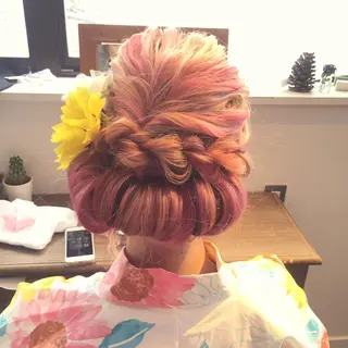 セミロング ロング ヘアアレンジ 大平 美沙のヘアスタイル