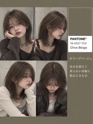 カラー rina韓国レイヤー ハッシュカットのヘアスタイル