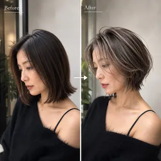 ショート カラー 白髪ぼかしのプロ ✨たいきのヘアスタイル