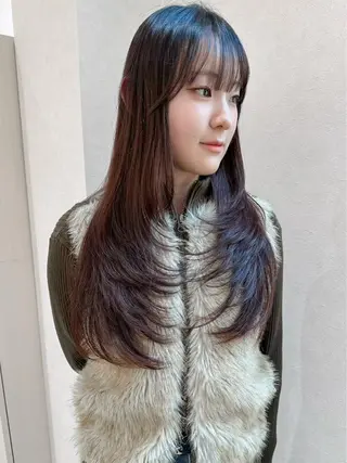 セミロング カラー 三宅 壱輝のヘアスタイル