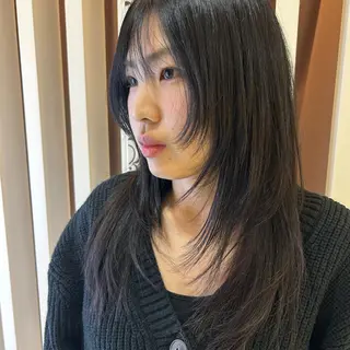 セミロング 福山艶髪|髪質改善| 三宅星哉のヘアスタイル
