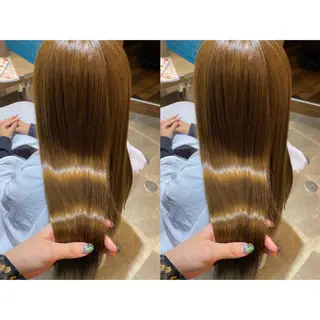 カラー 🩵盛れる顔周り/ 艶カラーemi🩵のヘアスタイル