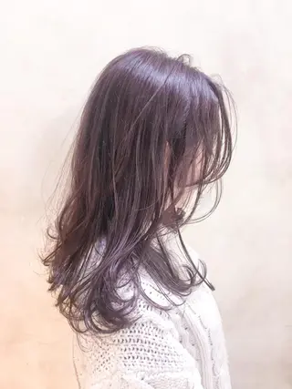 セミロング カラー 中田 敏明のヘアスタイル
