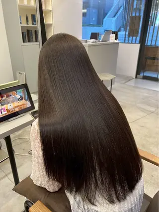 ロング パーマ 🍒モテ暖色カラー × うる艶✧ ゆなのヘアスタイル