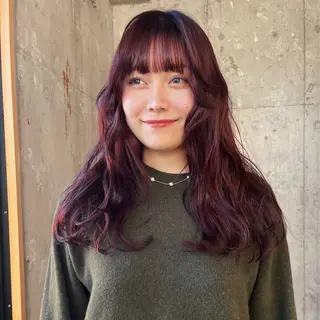 ロング カラー 市場 優梨 レイヤーカットのヘアスタイル
