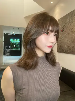 ミディアム 韓国✖️網紅🖤 パーマYURIYAのヘアスタイル