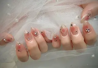 ネイル I-nailロング /ワンホン/キラキラのネイルデザイン