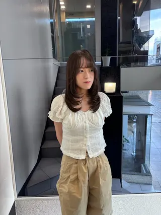 ミディアム 竹田 佳奈のヘアスタイル