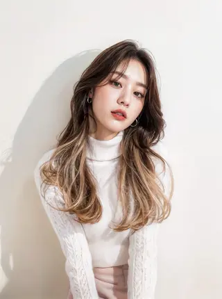 セミロング Re.Rize加古川 for ladiesのヘアスタイル