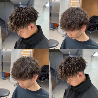 ショート カラー パーマ ヘアアレンジ メンズ 🔥ニュアンス フェザー小林海斗🔥のヘアスタイル