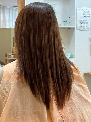 ロング 高畑駅×縮毛矯正 縮毛矯正×湯浅貴子のヘアスタイル