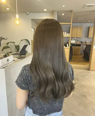 ロング カラー パーマ ヘアアレンジ メンズ 透明感カラー/ 新潟万代/池野里衣のヘアスタイル