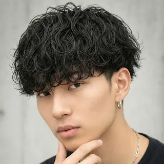ミディアム パーマ メンズ ショウタ【HEAD STOCK】のヘアスタイル