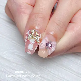 ミディアム ネイル 🐾enen style 🐾のネイルデザイン