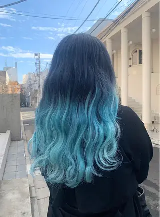 ロング カラー 色落ちまでキレイに！ ！女性サロンのヘアスタイル
