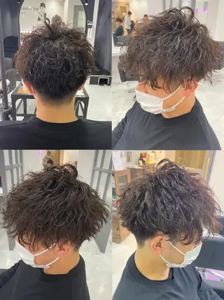 ショート カラー パーマ ヘアアレンジ メンズ 🔥メンズパーマ 特化 渡辺一翔のヘアスタイル