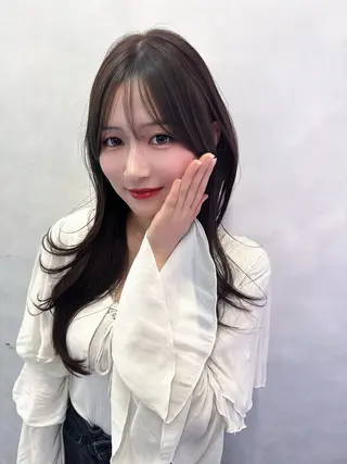 ロング カラー 盛れる顔周りカット ♥️韓国ヘア"ちぇるのヘアスタイル