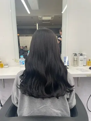 ロング カラー パーマ ヘアアレンジ メンズ キッズ 韓国系🇰🇷🩶 艶暗髪/MEIのヘアスタイル