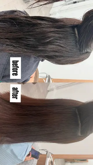 セミロング カラー パーマ 縮毛矯正 / 透明感カラー首藤大翔のヘアスタイル
