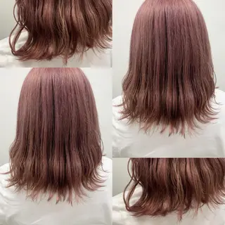 ミディアム カラー 抜け感レイヤー︴ ニュアンスカラーのヘアスタイル