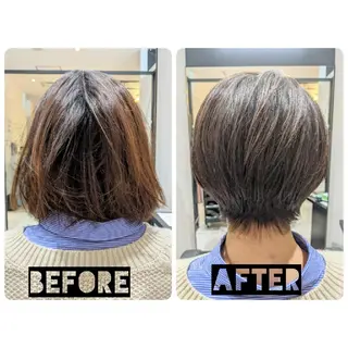 ショート カラー パーマ ヘアアレンジ 心斎橋/難波ショート 白髪ぼかし 中尾のヘアスタイル