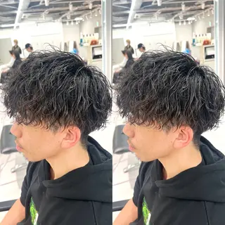 ショート パーマ メンズ ツイスパ/シャドウ 矢吹俊大郎のヘアスタイル