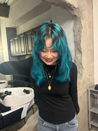セミロング カラー デザインカラー /rioのヘアスタイル