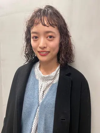 ミディアム カラー パーマ ヘアアレンジ メンズ キッズ ネイル マツエク・マツパ アイブロウ tatsumi/ボブ ウルフ/レイヤーのヘアスタイル