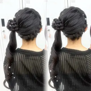 ヘアアレンジ ヘアアレンジエクステ 推し活 さな👶🏻のヘアスタイル
