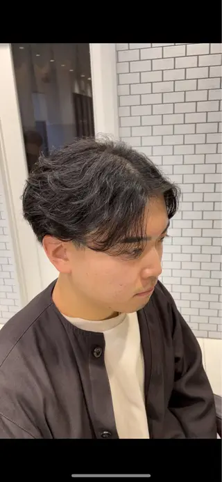 メンズ 【メンズ特化】テーパ ーフェード×パーマのヘアスタイル