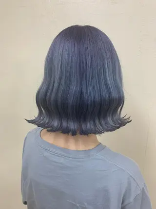 セミロング カラー ヘアアレンジ 💕上野美容師☁ ブリーチ💖サワのヘアスタイル